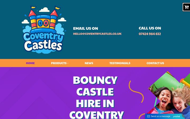 Screenshot of coventrycastles.co.uk
