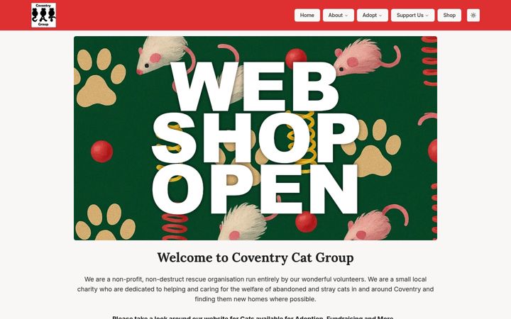 Screenshot of coventrycatgroup.org.uk