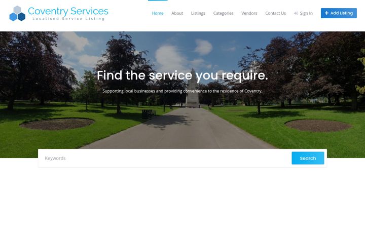 Screenshot von coventryservices.co.uk