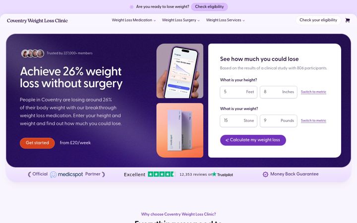 Screenshot of coventryweightloss.co.uk