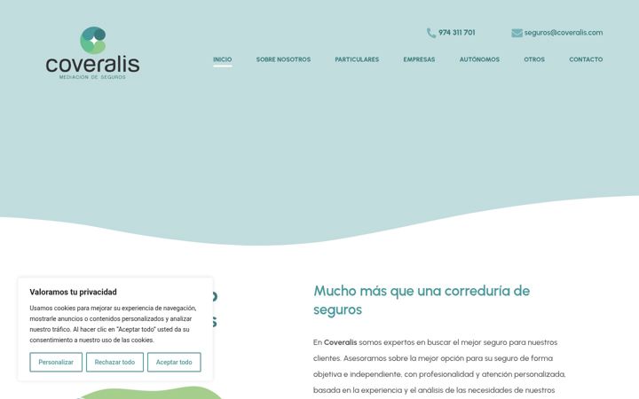 Screenshot of coveralis.com