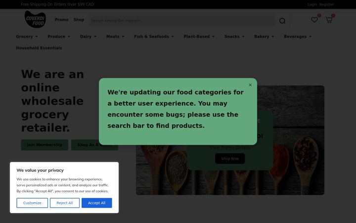 Screenshot of coverdifood.ca