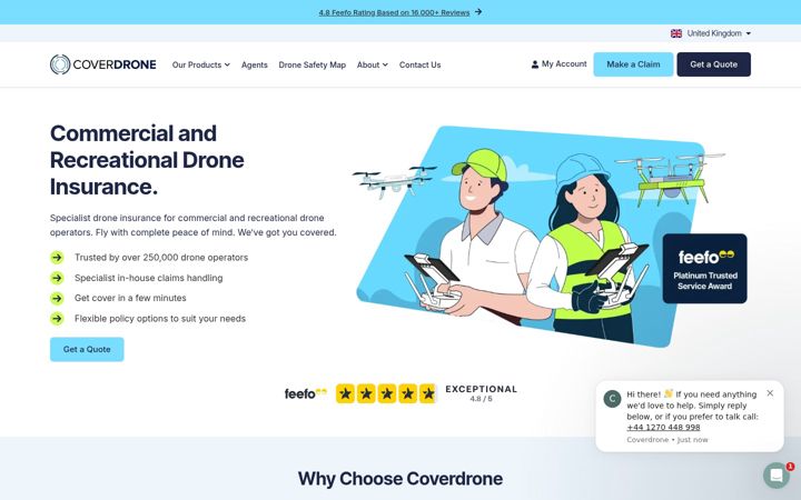 Screenshot of coverdrone.com