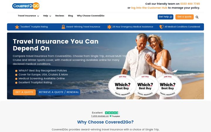 Screenshot von covered2go.co.uk