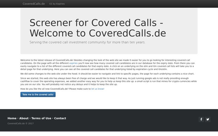Screenshot of coveredcalls.de