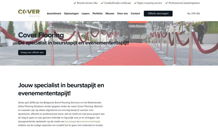 Screenshot of coverflooring.com