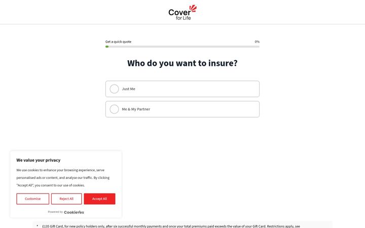 Zrzut ekranu coverforlife.uk