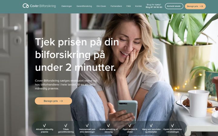 Screenshot of coverforsikring.dk