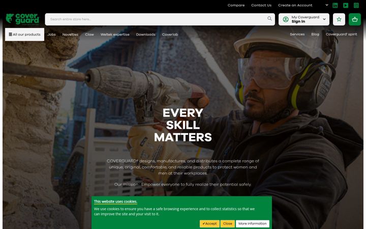 Screenshot of coverguard-safety.com
