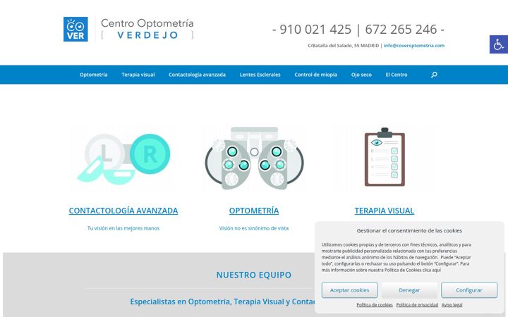 Screenshot of coveroptometria.com