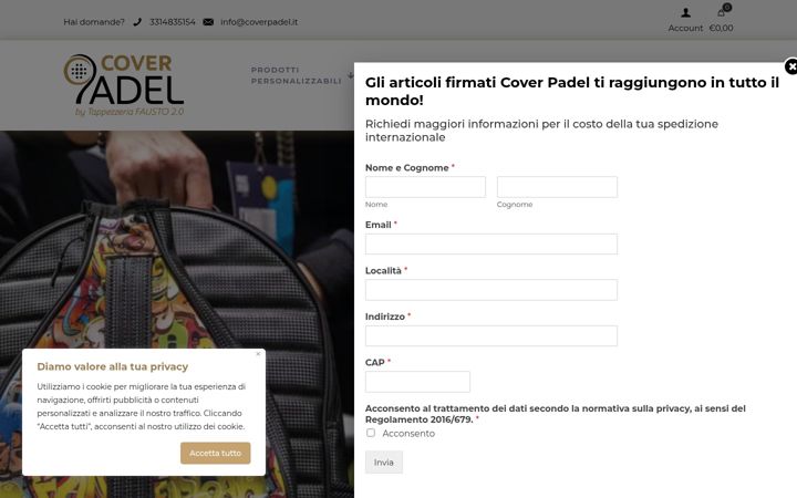 Posnetek zaslona coverpadel.it