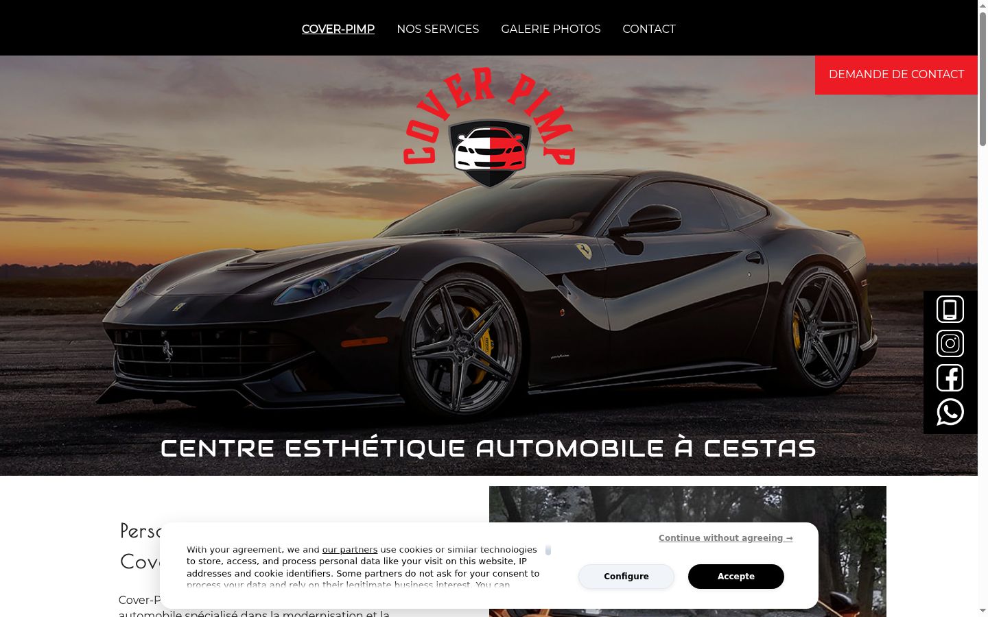 Screenshot del banner di consenso mostrato prima di qualsiasi interazione