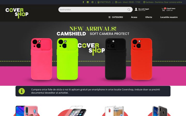 Screenshot of covershop.ro
