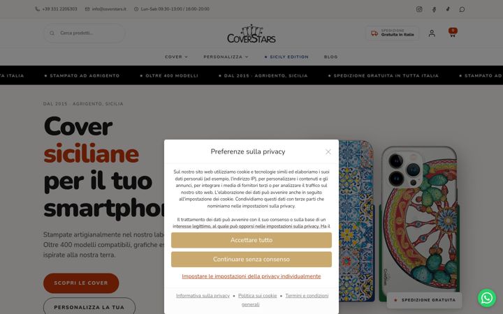 Posnetek zaslona coverstars.it