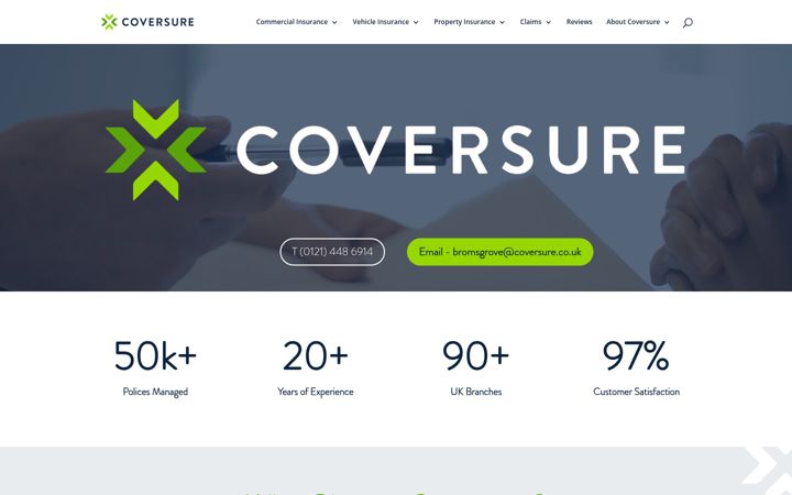 Screenshot of coversure-insurance.co.uk