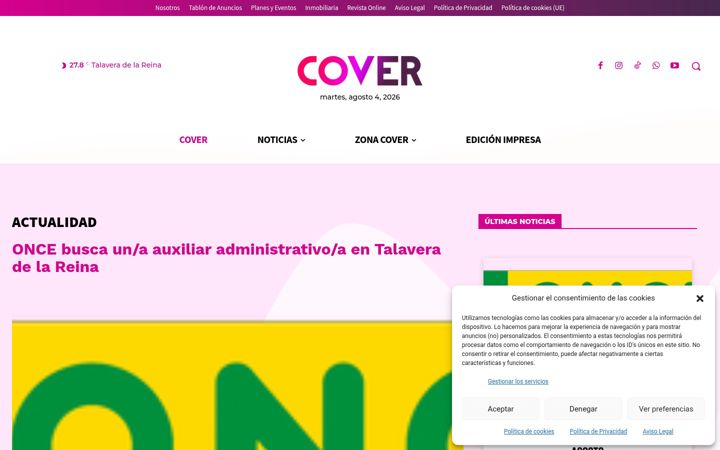 Screenshot of covertalavera.com