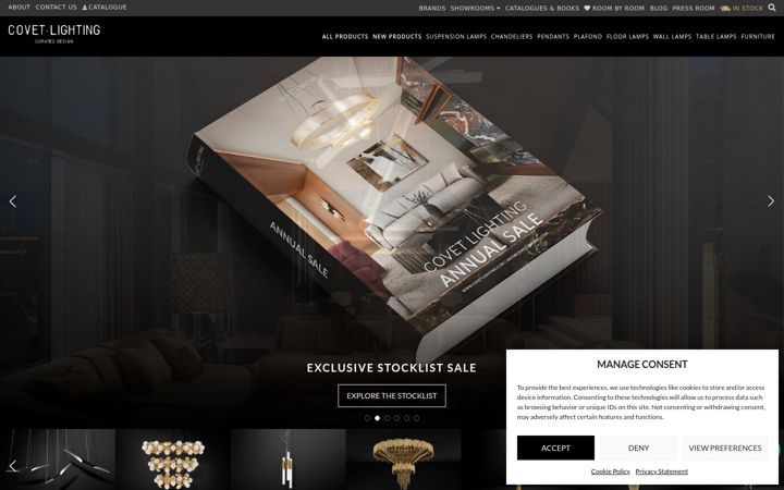 Screenshot of covetlighting.com