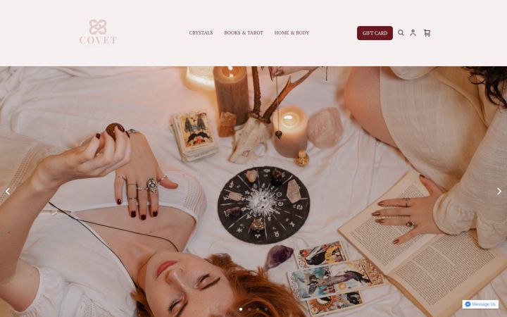 Screenshot of covetmetaphysical.com