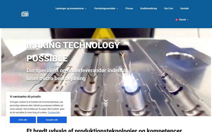 Screenshot of covi.dk