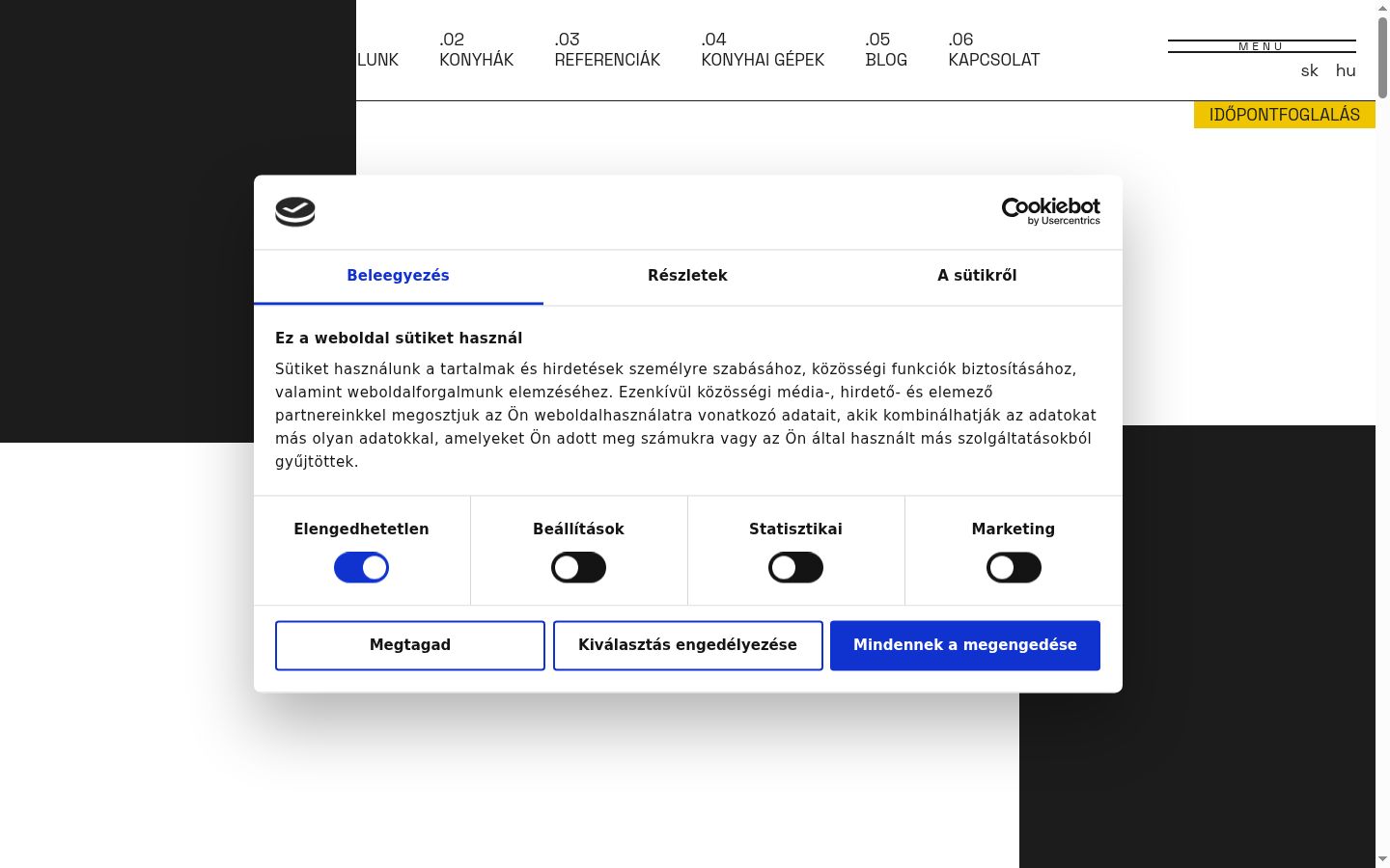 Capture d'écran de la bannière de consentement affichée avant toute interaction