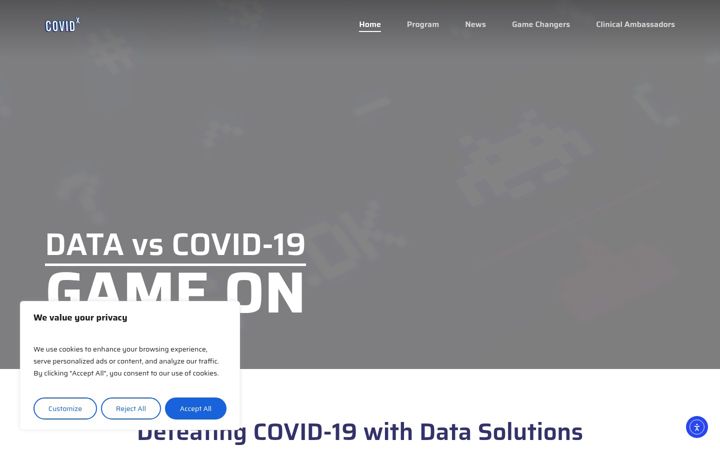 Screenshot of covid-x.eu