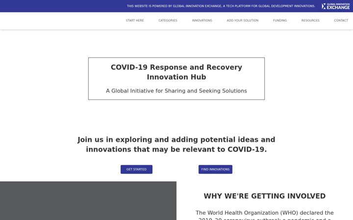 Képernyőkép: covid19innovations.org
