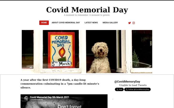 Screenshot of covidmemorialday.org.uk