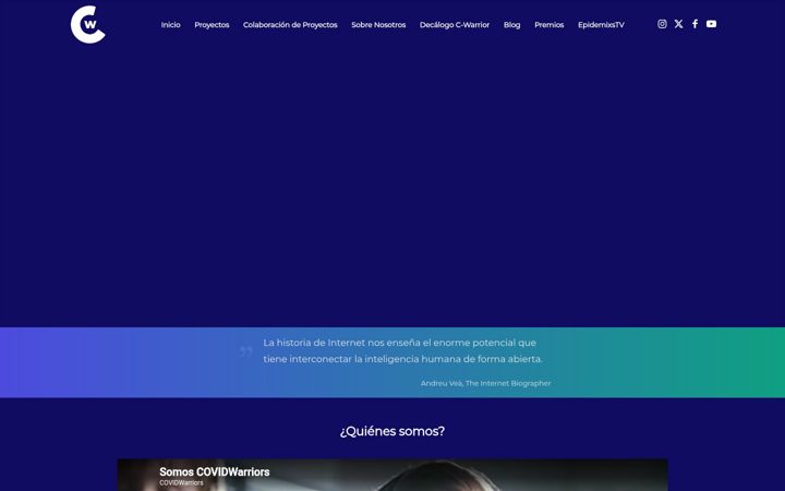 Screenshot of covidwarriors.org