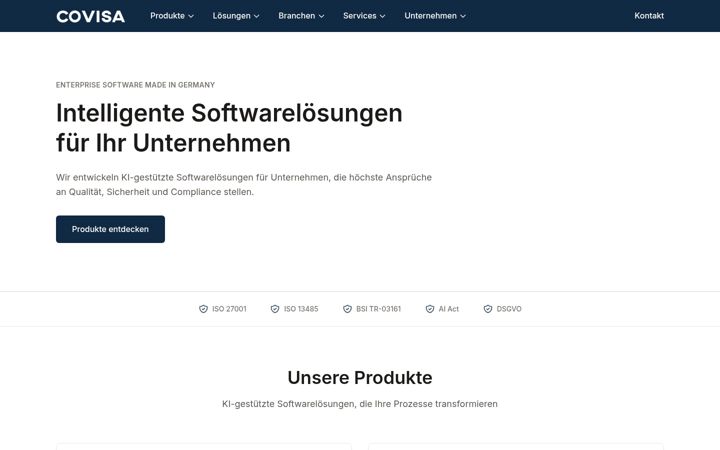 Screenshot of covisa.de