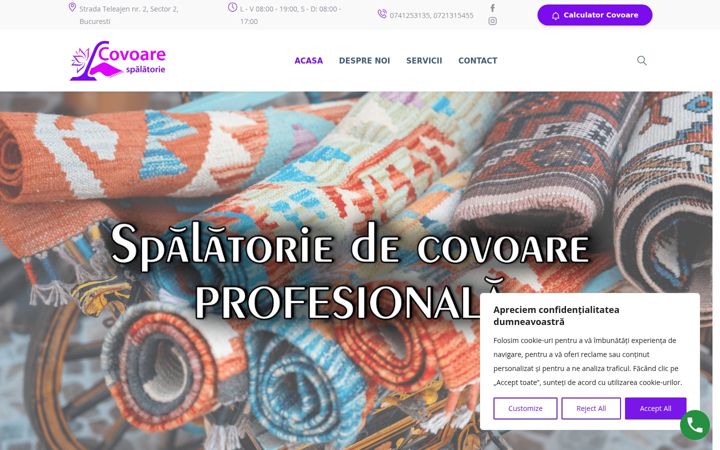 Screenshot of covoare-spalatorie.ro