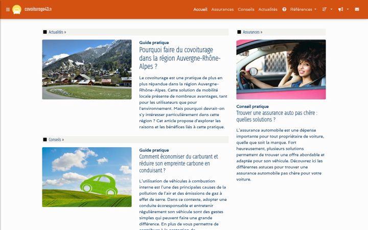 Skærmbillede af covoiturage43.fr