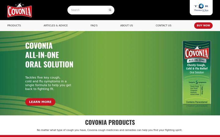 Ekrānuzņēmums no covonia.co.uk
