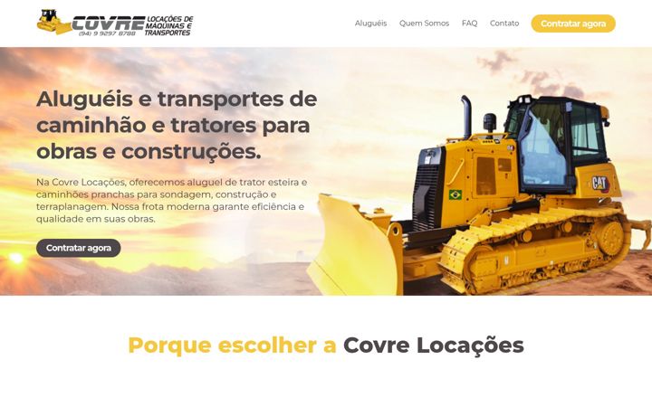 Screenshot of covrelocacoes.com.br