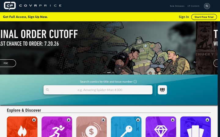 Screenshot of covrprice.com
