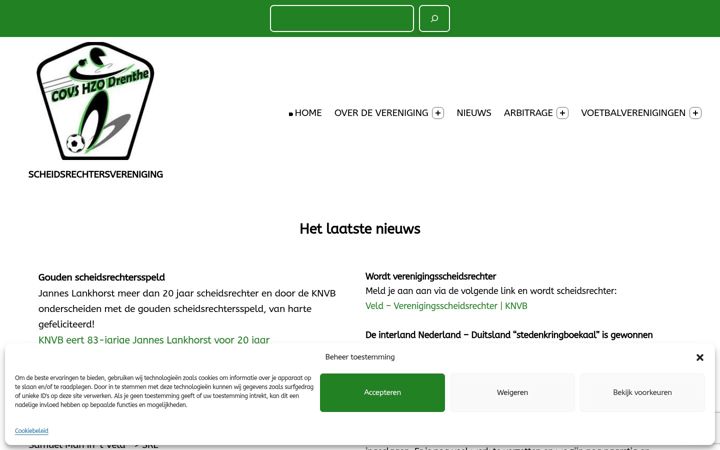 Captura de pantalla de covshzodrenthe.nl