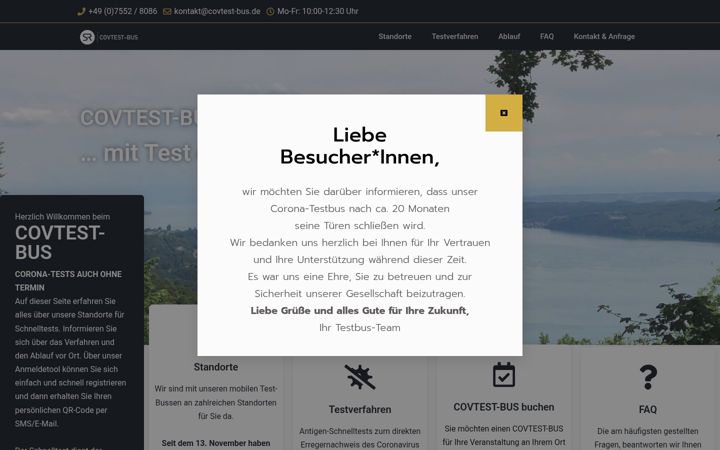Screenshot of covtest-bus.de