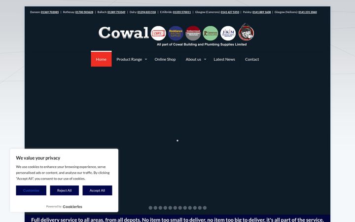 Screenshot of cowalbuilding.co.uk