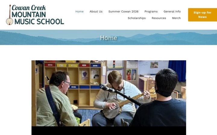Screenshot of cowancreekmusic.org