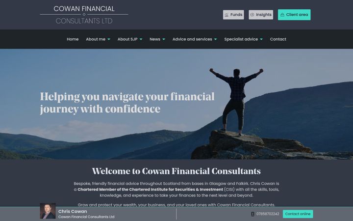 Ekrānuzņēmums no cowanfinancial.co.uk
