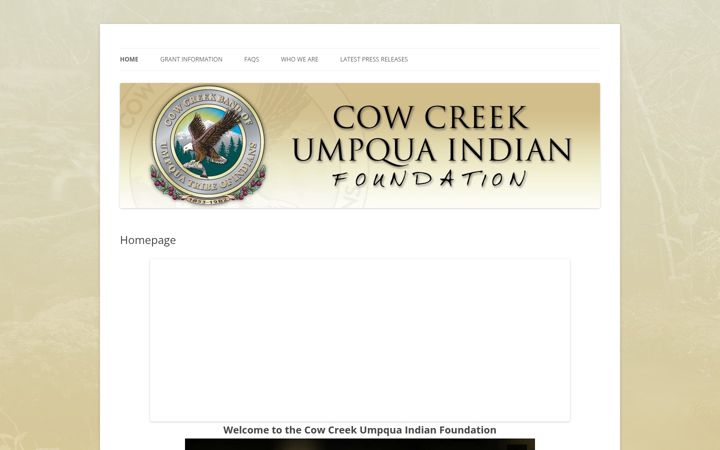 Screenshot of cowcreekfoundation.org