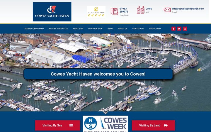 Screenshot of cowesyachthaven.com
