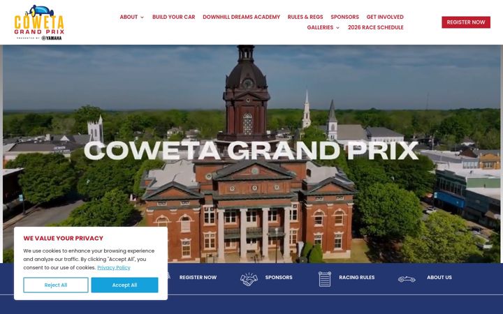 Screenshot of cowetagrandprix.com