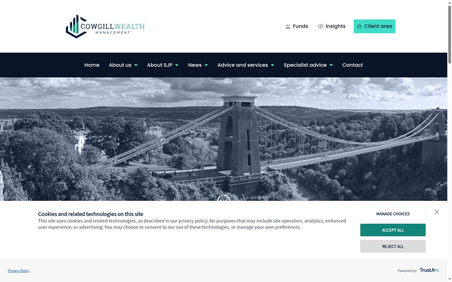 Screenshot des Einwilligungsbanners vor jeglicher Interaktion