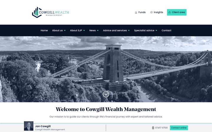 Ekrānuzņēmums no cowgillwealthmanagement.co.uk