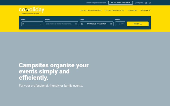 Screenshot of cowoliday.com