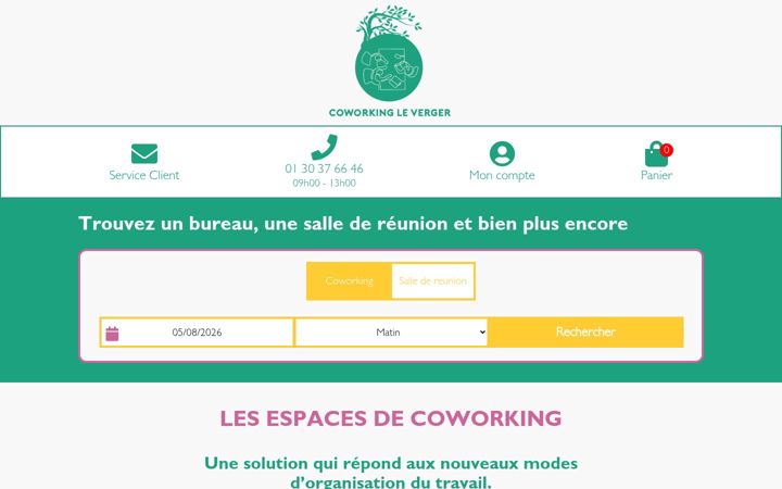 Screenshot of coworking-le-verger.com