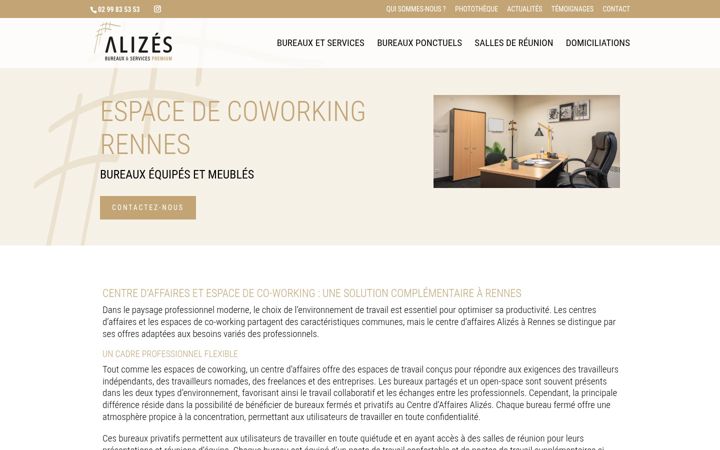 Screenshot of coworking-rennes.com