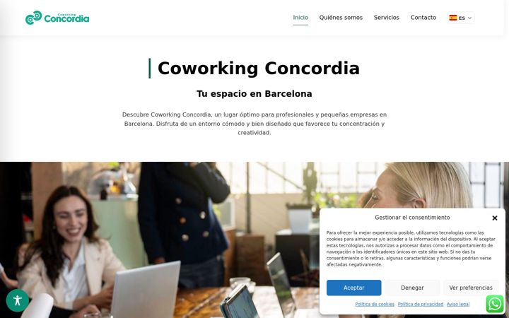 Screenshot of coworkingconcordia.com