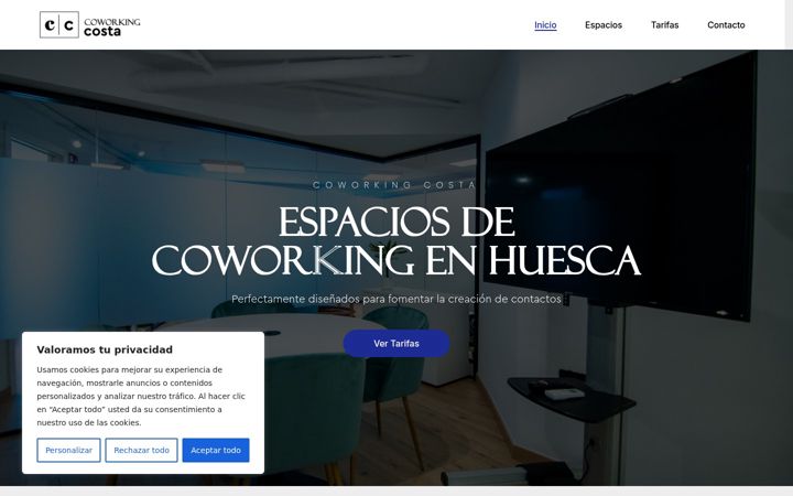 Screenshot of coworkingcosta.com