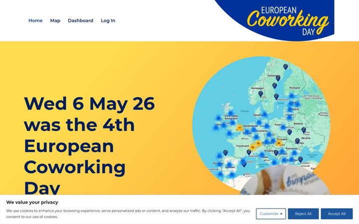 Екранна снимка на coworkingday.eu